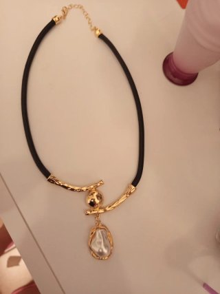 Conjunto bisutería dorado y perla