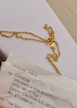 Cadena Oro 18k 750 50cm 3,76gr Eslabón Normal