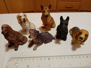 Colección vintage de 6 figuras de perros miniatura