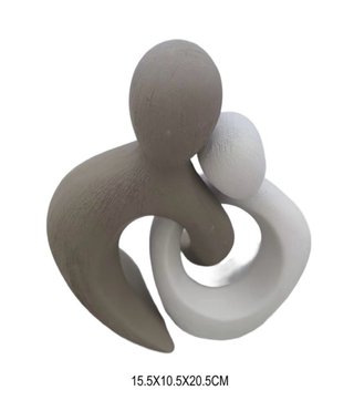 Peça Decorativa Casal Cinza e Branco