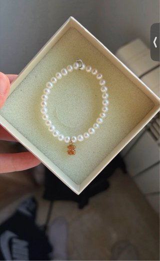 Pulsera Tous Perlas Oso Dorado