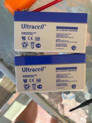 2 Baterías Ultracell 12V 1.3Ah VRLA