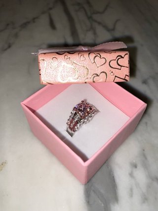 Anillo Inox Circonita Rosada Talla 16