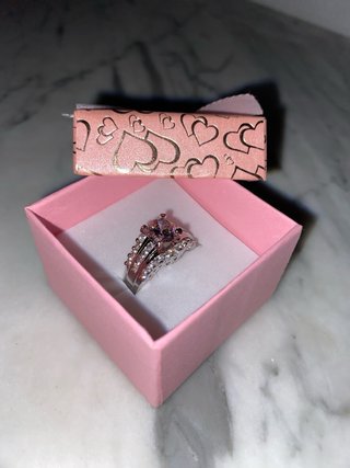 Anillo Inox Circonita Rosada Talla 16