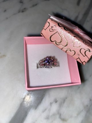 Anillo Inox Circonita Rosada Talla 16