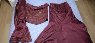 Vestido fiesta lentejuelas morado talla 48