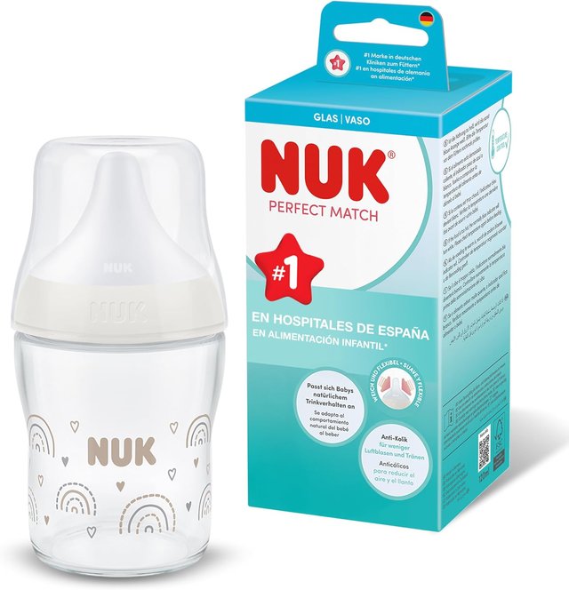 NUEVO Biberón NUK Perfect Match 120ml Vidrio