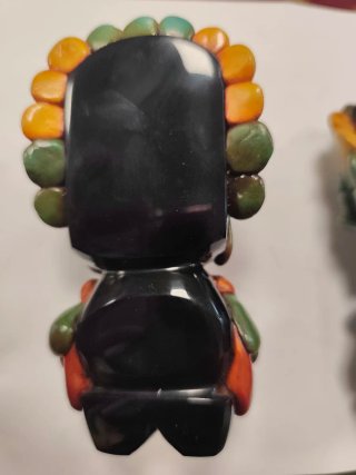 2 tótems mayas obsidiana de piedras