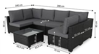 Conjunto de terraza ratán extra grande