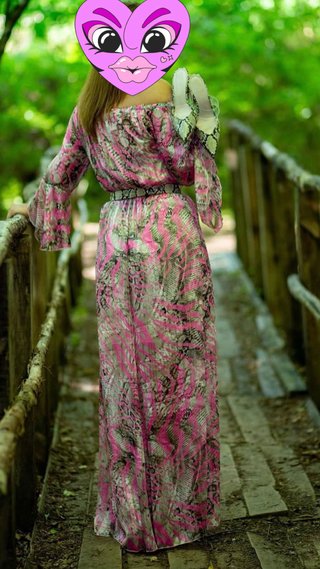 Vestido gasa estampado boho talla única