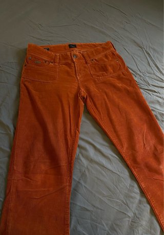 Pantalones de pana naranjas