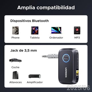 UGREEN Receptor Bluetooth Jack 3.5mm Bateria BT509