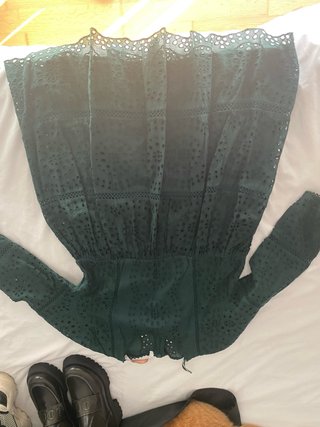 Vestido verde bordado