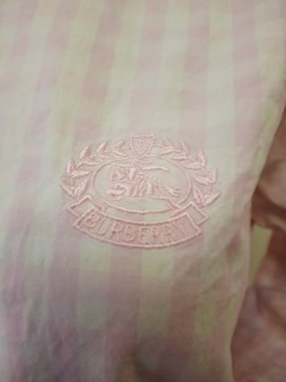 Camisa rosa y blanca a cuadros