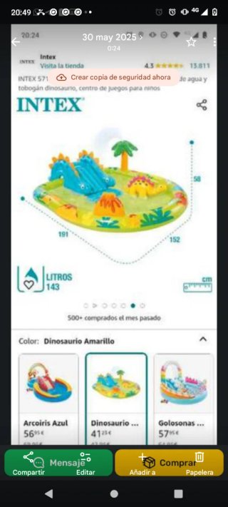 Piscina hinchable Intex Dinosaurio