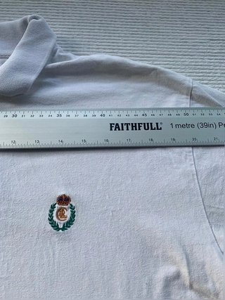 Polo Chaps Ralph Lauren vintage blanco logo escudo bordado talla M