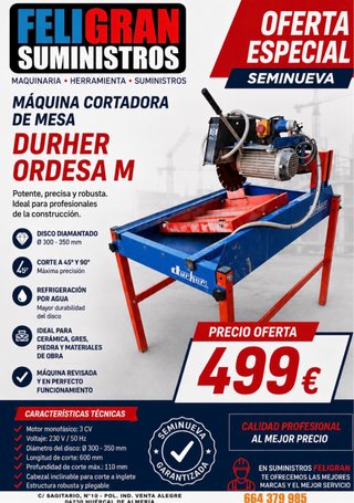 Cortadora de mesa Durher Ordesa M