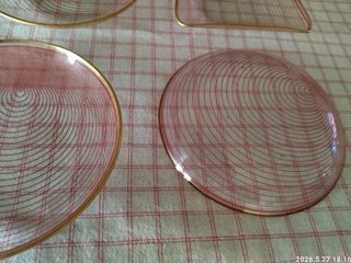 Set 4 Piattini Vetro Rosa