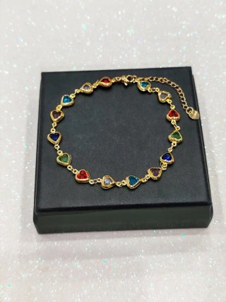 Bracciale Cuore Multicolor Oro