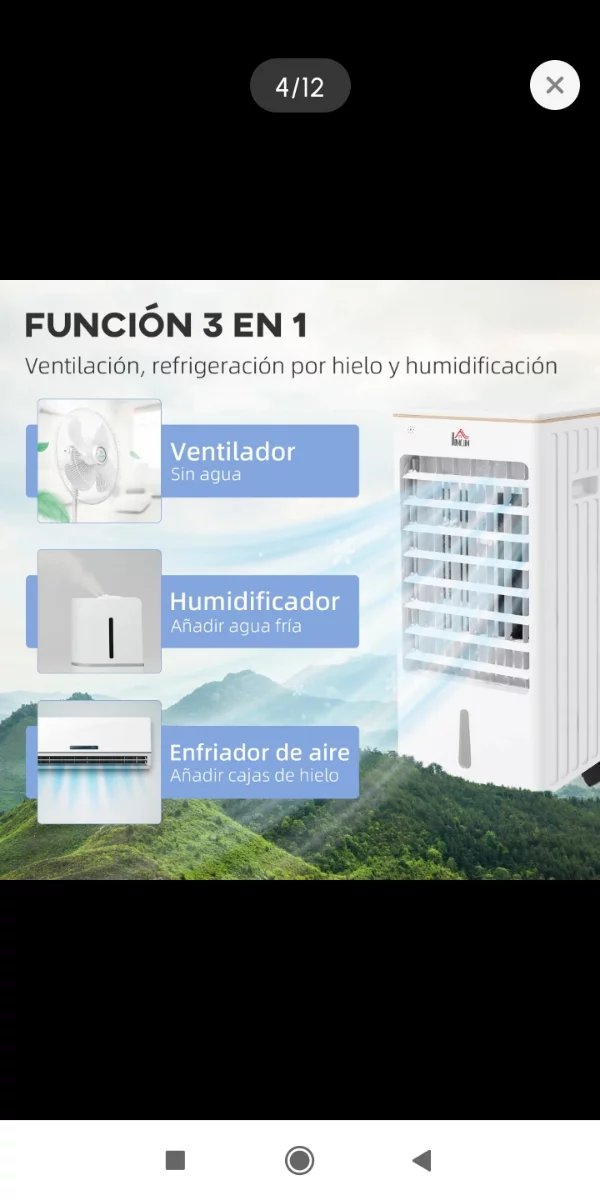 Enfriador de aire Ventilador blanco
