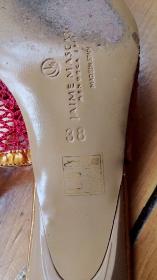 Zapatos Jaime Mascaró Talla 38 Rojo/Oro