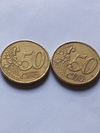 2 Monedas 50 Céntimos 1999