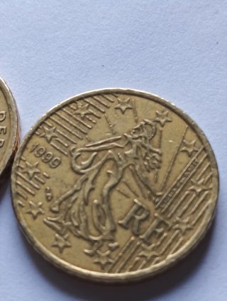 2 Monedas 50 Céntimos 1999
