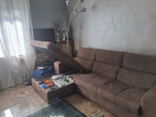 Divano contenitore 3 posti in tessuto