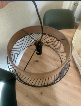 Lámpara colgante madera y metal