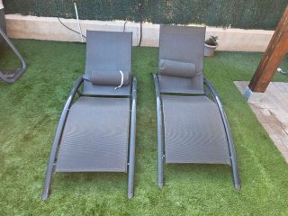 2 Hamacas de Piscina Negras y Grises