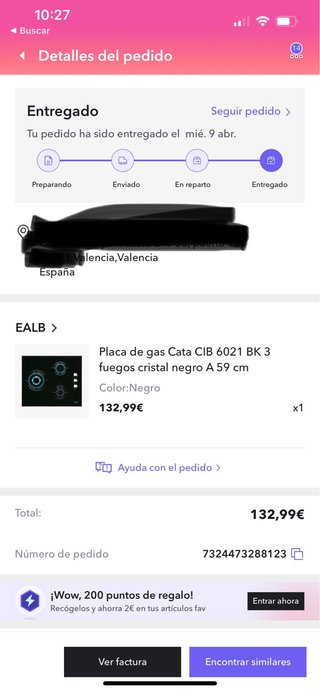 Vitrocerámica Cata gas NUEVA(factura) envío GRATIS