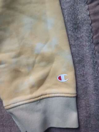 Felpa Champion tie-dye gialla uomo