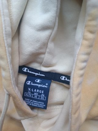 Felpa Champion tie-dye gialla uomo