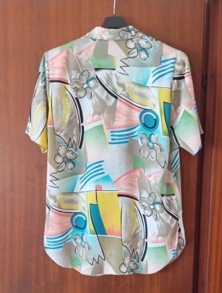 Camicia vintage unisex stampa astratta geometrica