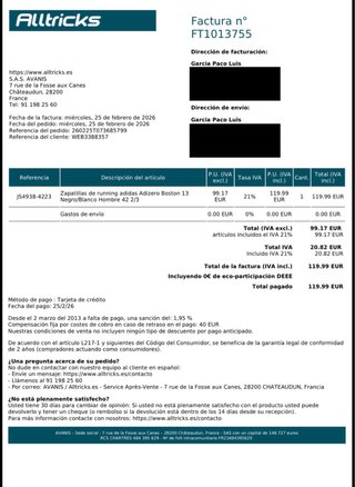 Adidas Adizero Boston 13 M Negro/Blanco