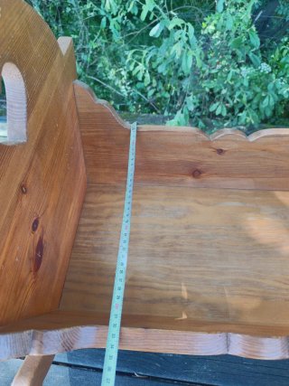 Culla Oscillante per Bambole in Legno di Pino Vintage