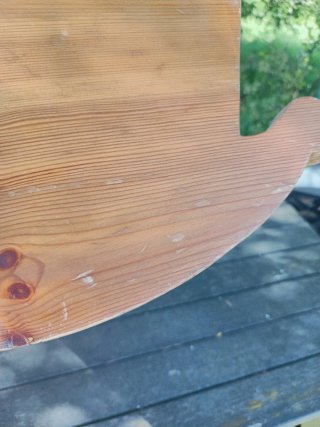 Culla Oscillante per Bambole in Legno di Pino Vintage