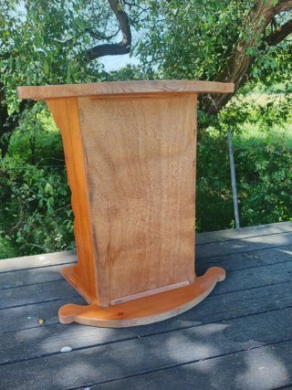 Culla Oscillante per Bambole in Legno di Pino Vintage