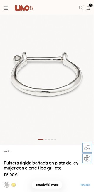 Pulsera plata Uno de 50