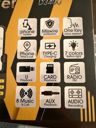 Radio Coche D3400 con Soporte Móvil