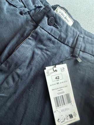 Pantalón corto chino Silbon azul marino talla 42