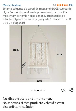 Tapiz Macramé Beige con Estante de Madera