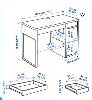 Escritorio Ikea Negro Madera