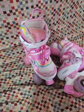 Patines 4 ruedas niña rosa