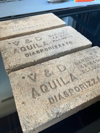 Lotto 3 Mattoni Refrattari Vintage V&D Aquila
