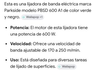 (SE ALQUILA)Lijadora de banda Parkside
