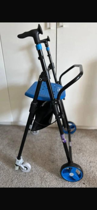 Andador Plegable con Asiento Azul