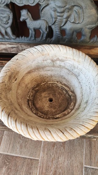Vaso da fiori in pietra stile cesta