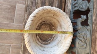 Vaso da fiori in pietra stile cesta