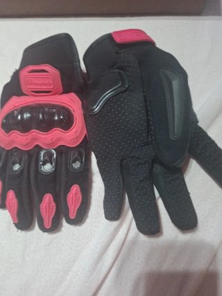 Guantes Moto Mujer Negro y Rosa
